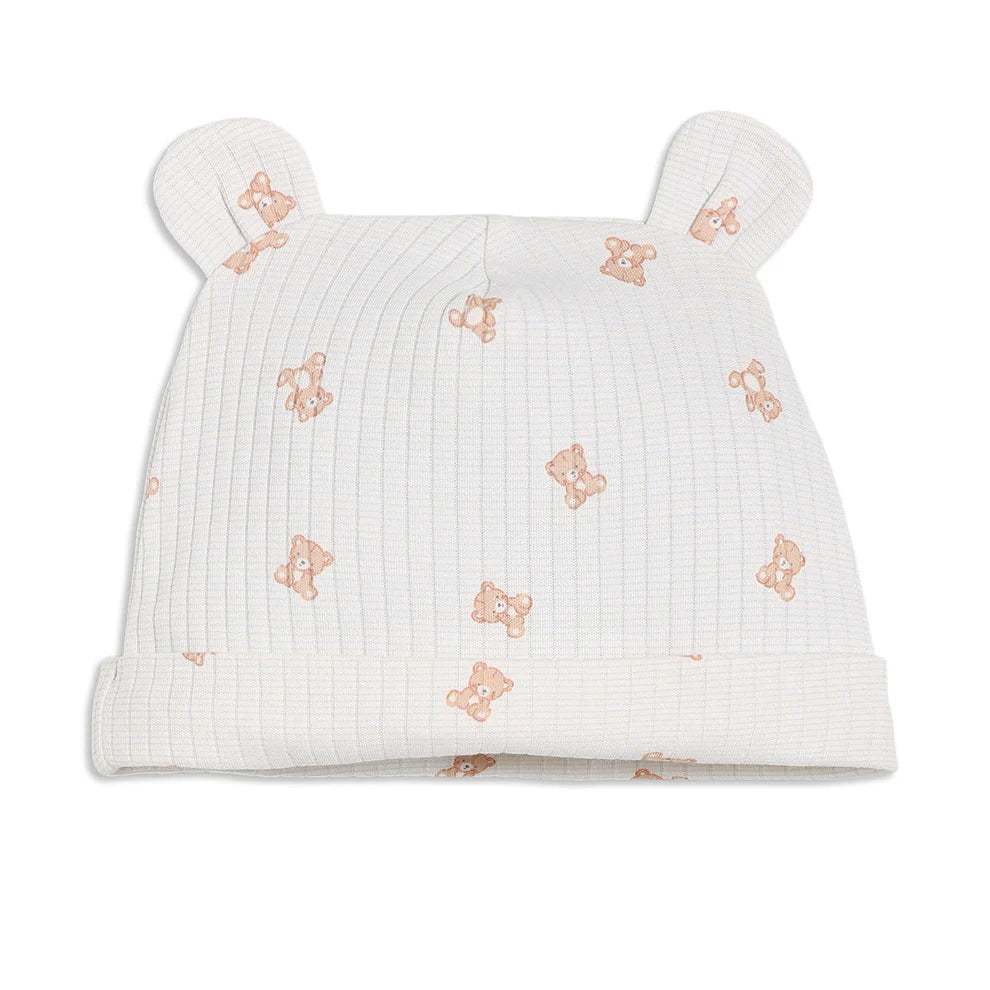 Mini Cuddles 3-Piece Baby Gift Set – Bear Print & Blue Blanket | Newborn to 3–6 Months