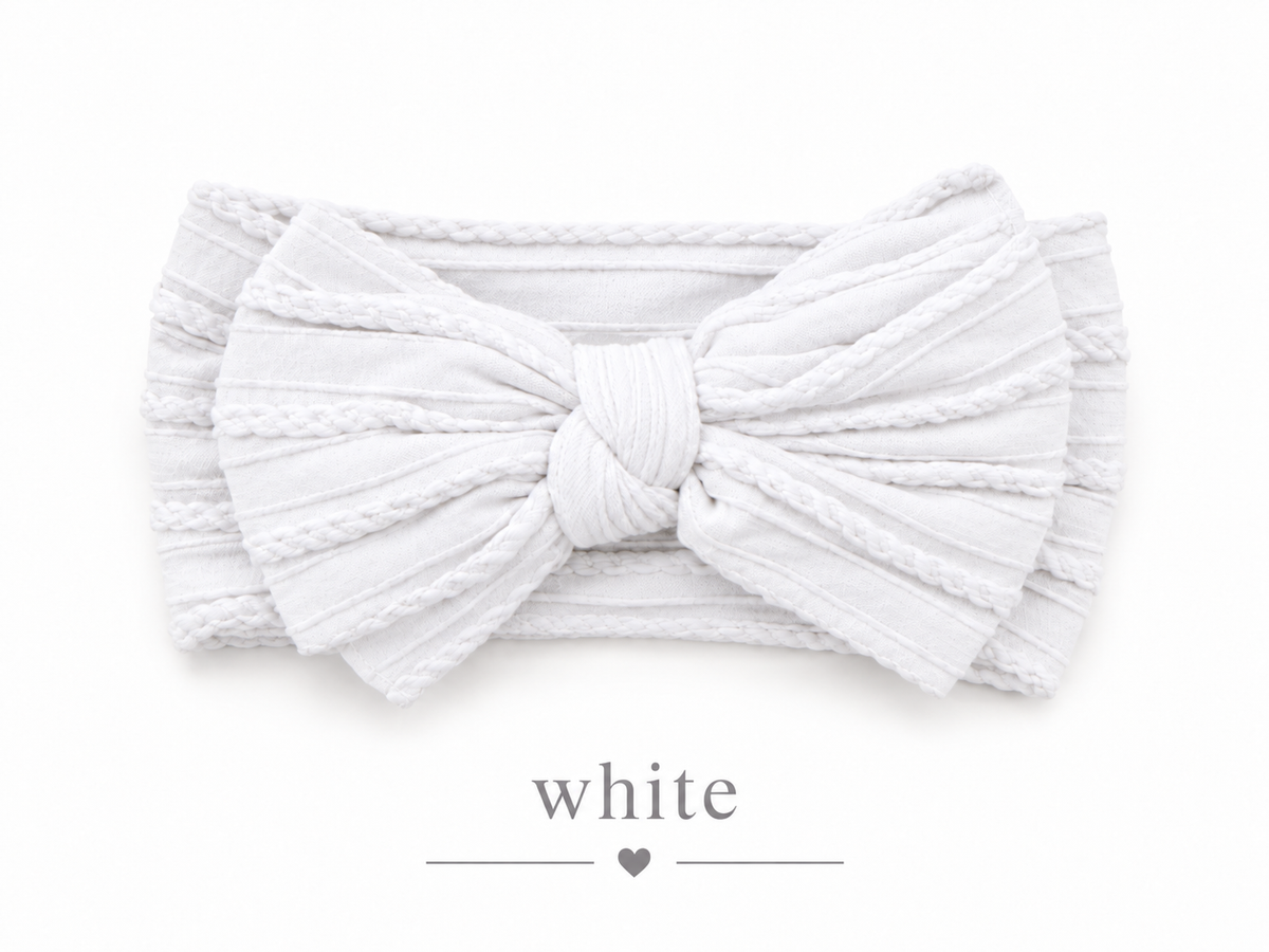 Bow Headband – White | Newborn to 3 Years