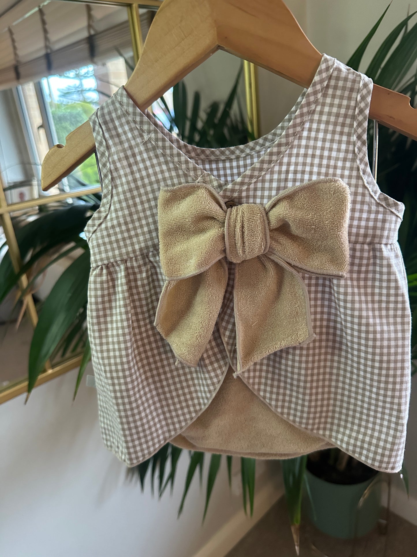 Calamaro Gingham Bow Back Baby Dress & Bloomers | 3 to 36 Months