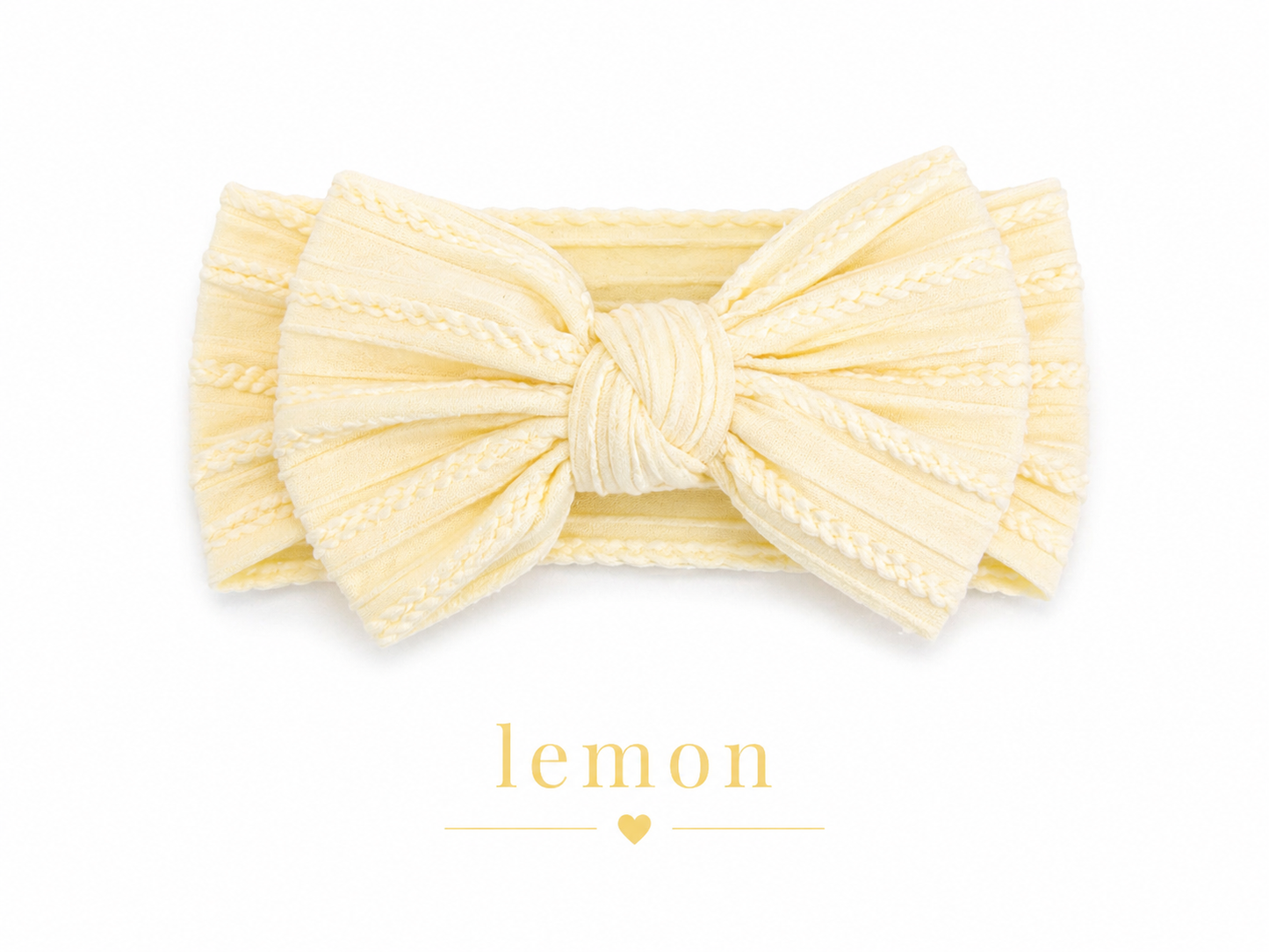 Bow Headband – Lemon | Newborn to 3 Years