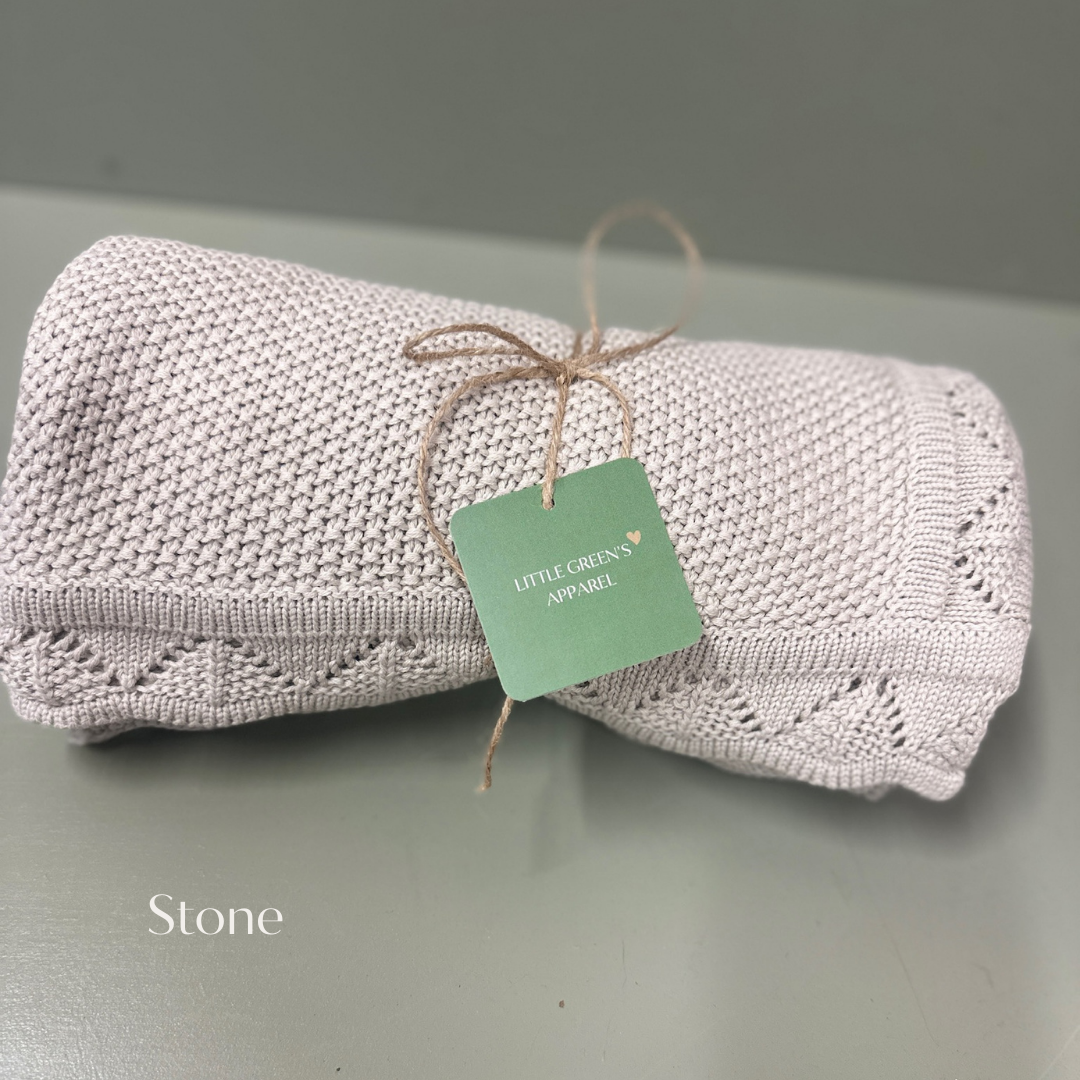 Personalised Knit Baby Blanket – 100% Cotton | 95 x 70cm | 8 Colours
