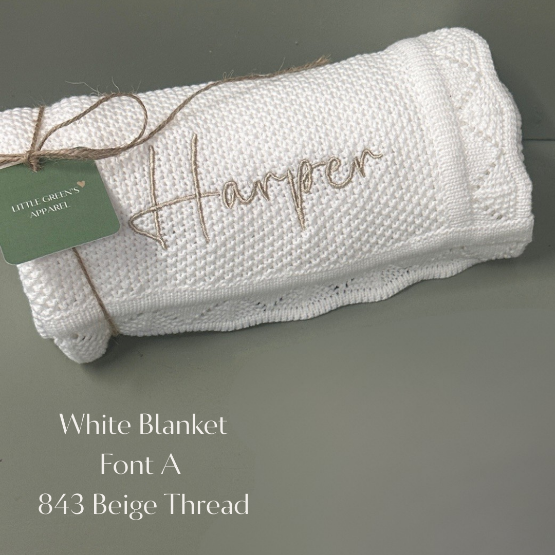 Personalised Knit Baby Blanket – 100% Cotton | 95 x 70cm | 8 Colours