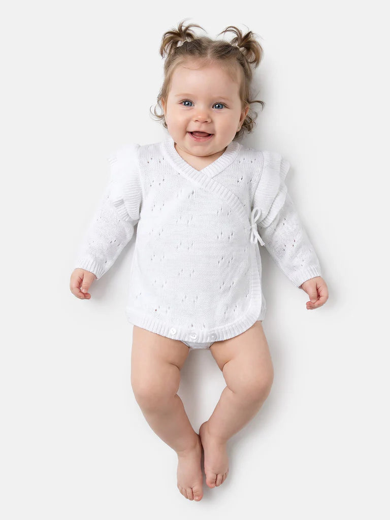 Personalised Knitted Baby Romper | Newborn Baby Gift