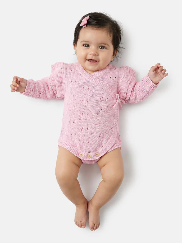 Personalised Knitted Baby Romper | Newborn Baby Gift