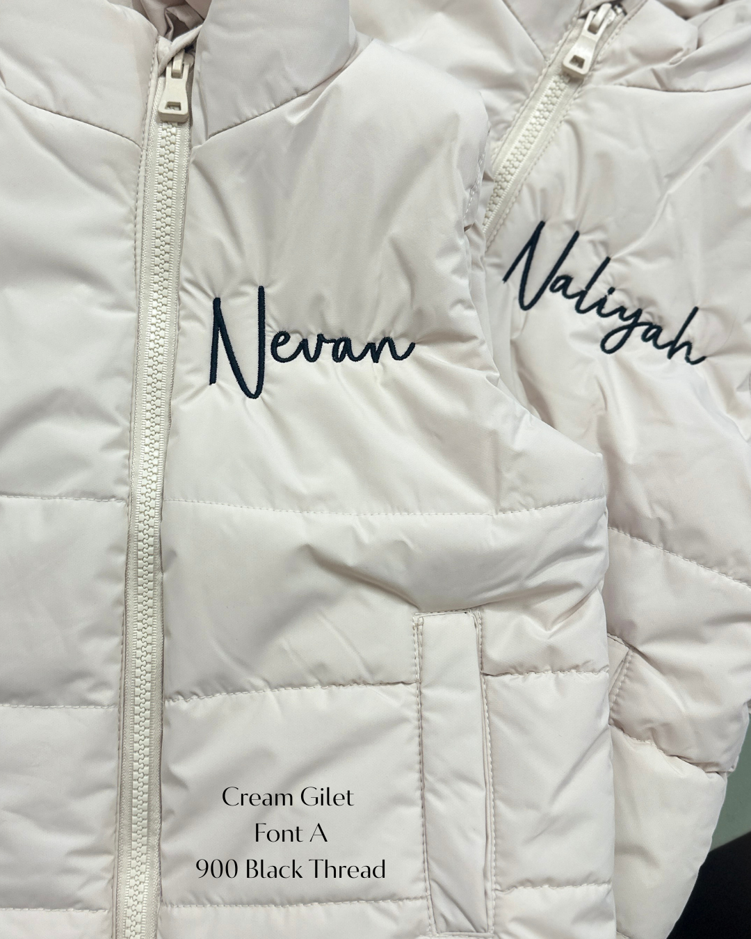 Personalised Kids Padded Gilet | Blush, Cream & Taupe | 1–10 Years