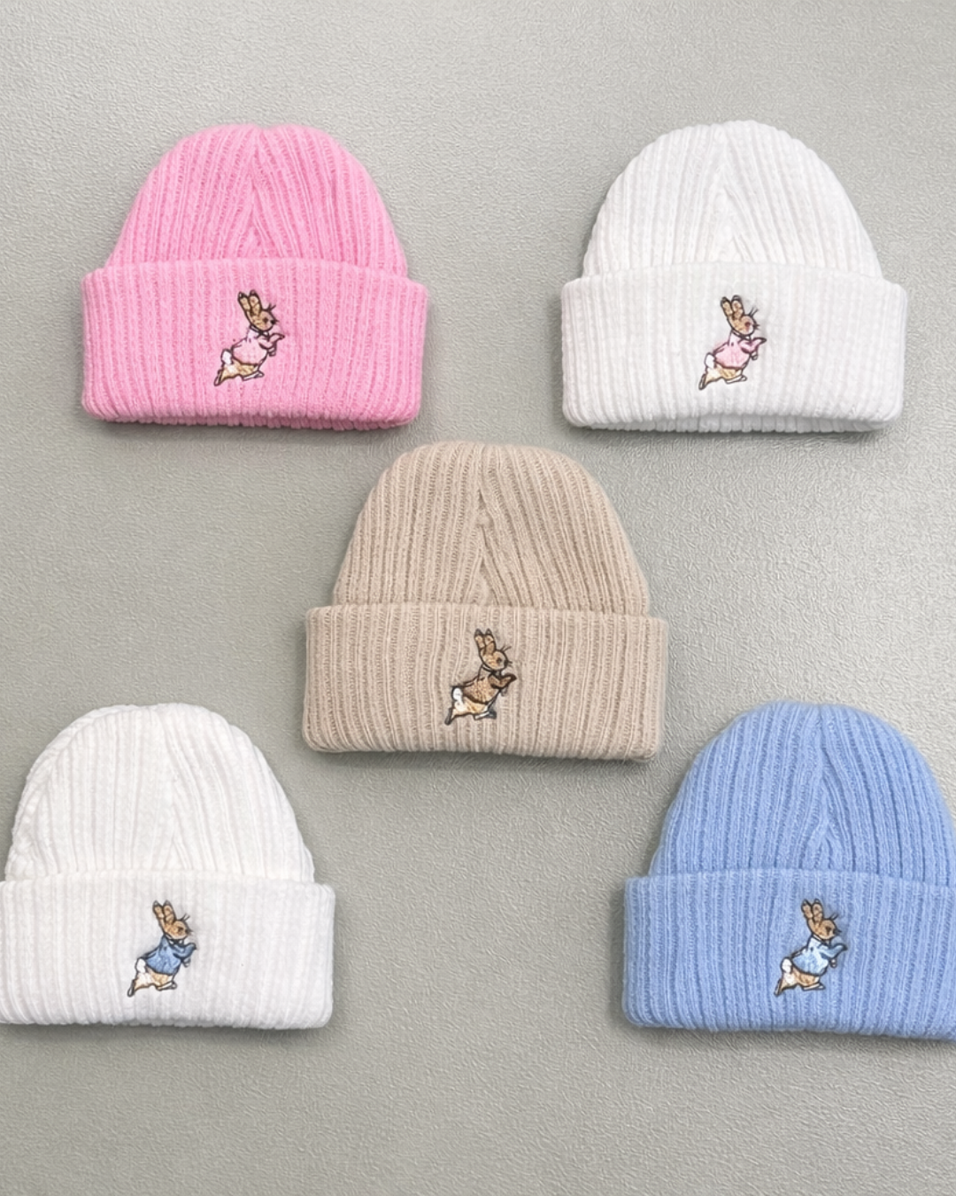 Running Rabbit Newborn Baby Hat | Soft Cable Knit