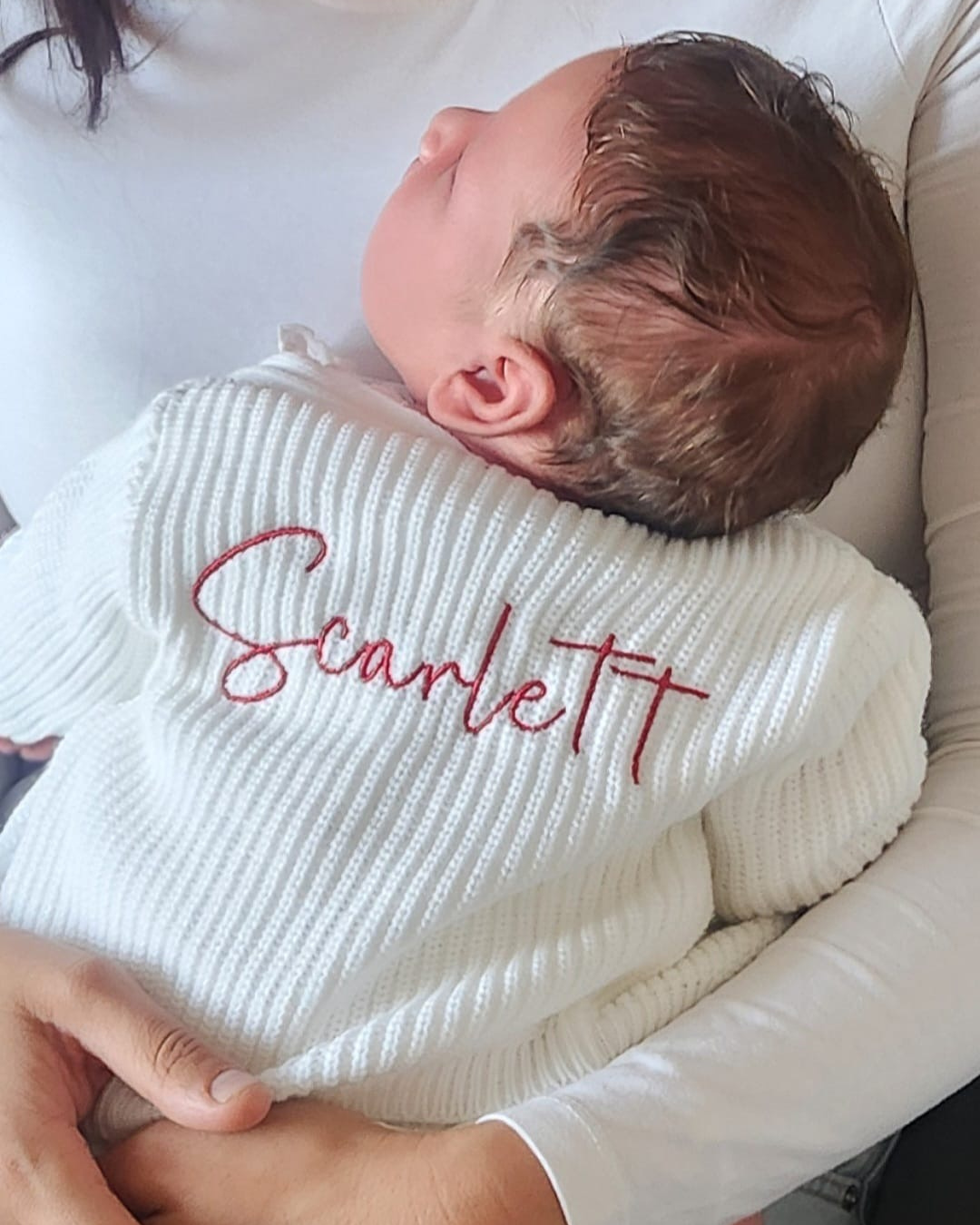 White Ribbed Knitted Baby Cardigan | Dandelion | Personalised Option | Newborn to 3–6M