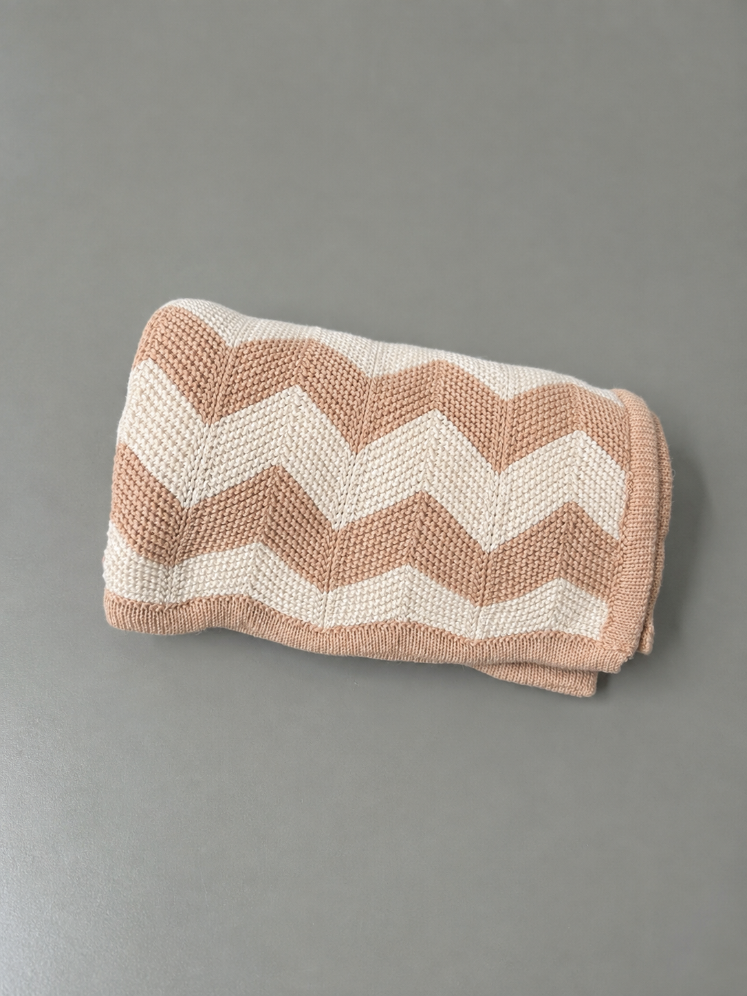 Personalised Zigzag Knit Baby Blanket – 100% Cotton | 95 x 70cm