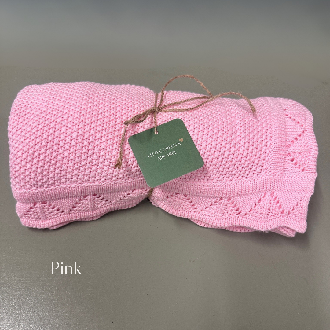 Personalised Knit Baby Blanket – 100% Cotton | 95 x 70cm | 8 Colours