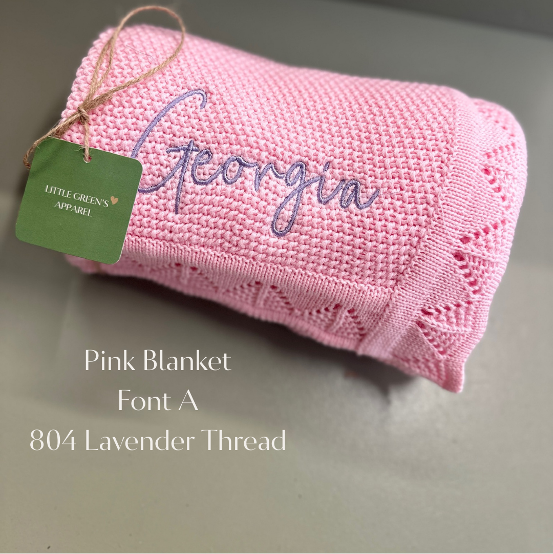 Personalised Knit Baby Blanket – 100% Cotton | 95 x 70cm | 8 Colours