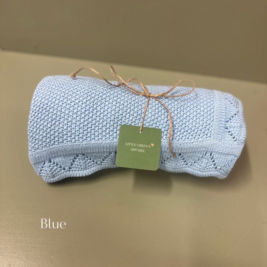 Personalised Knit Baby Blanket – 100% Cotton | 95 x 70cm | 8 Colours