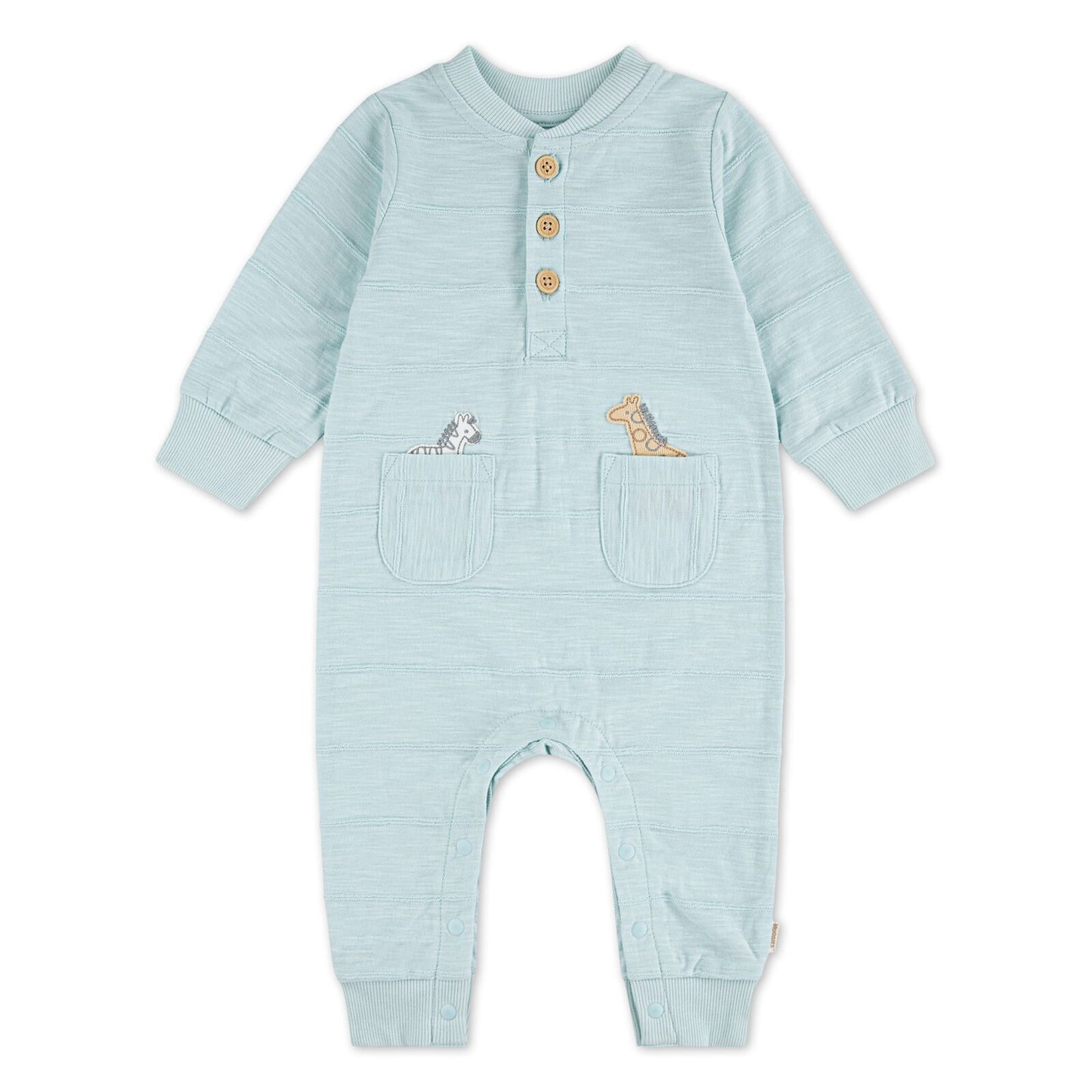 Huggies Safari Pocket Baby Jumpsuit – Pastel Blue| 3 - 24 Months