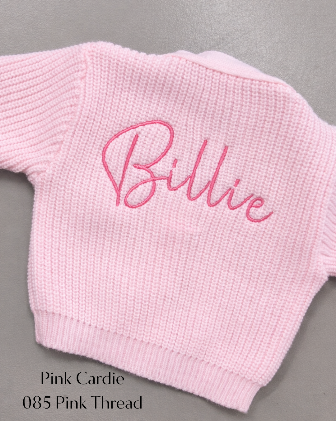 Pink Ribbed Knitted Baby Cardigan | Dandelion | Personalised Option | Newborn to 3–6M