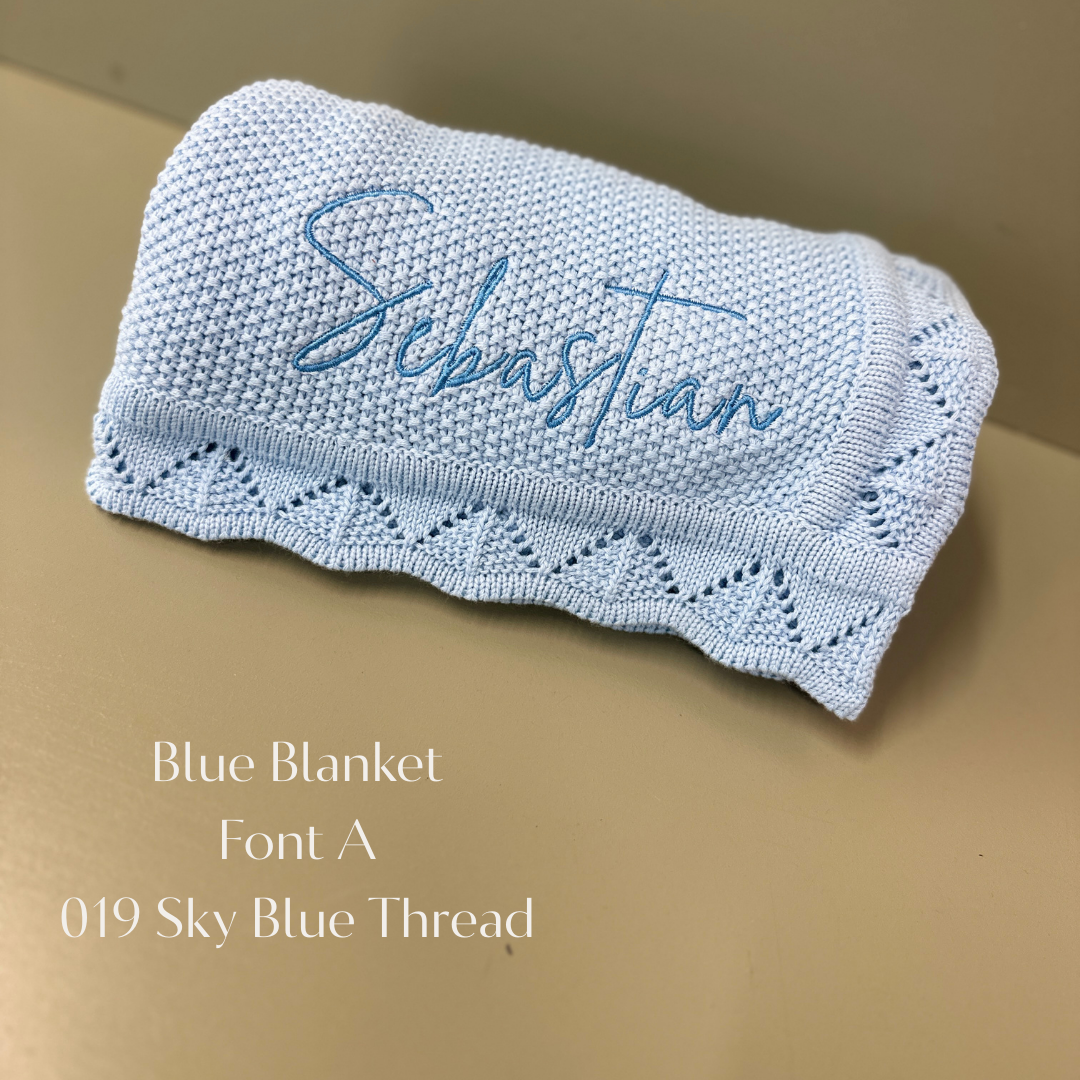Personalised Knit Baby Blanket – 100% Cotton | 95 x 70cm | 8 Colours