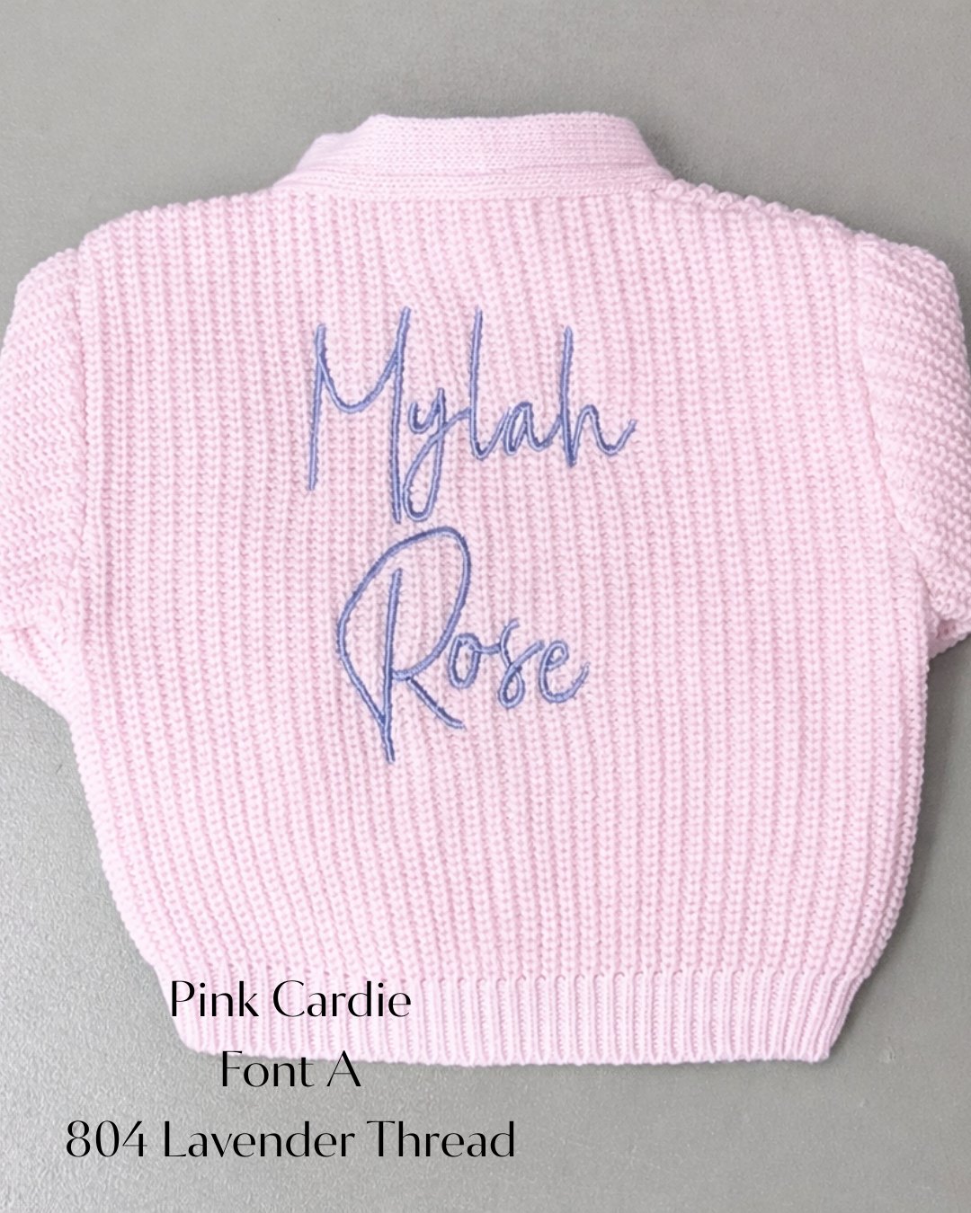 Pink Ribbed Knitted Baby Cardigan | Dandelion | Personalised Option | Newborn to 3–6M