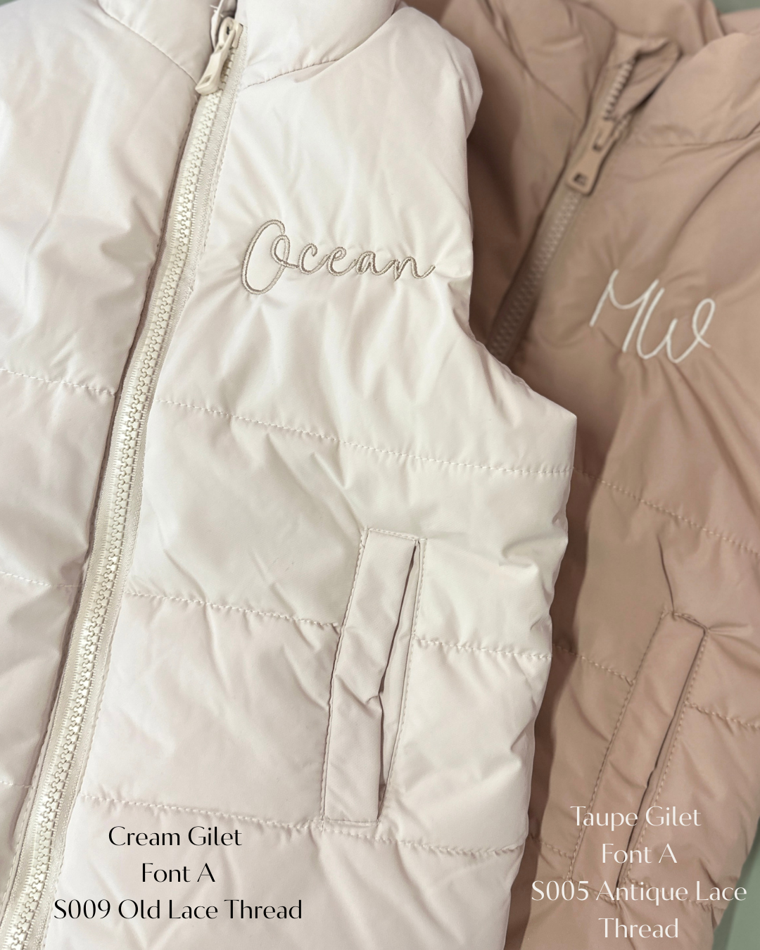 Personalised Kids Padded Gilet | Blush, Cream & Taupe | 1–10 Years