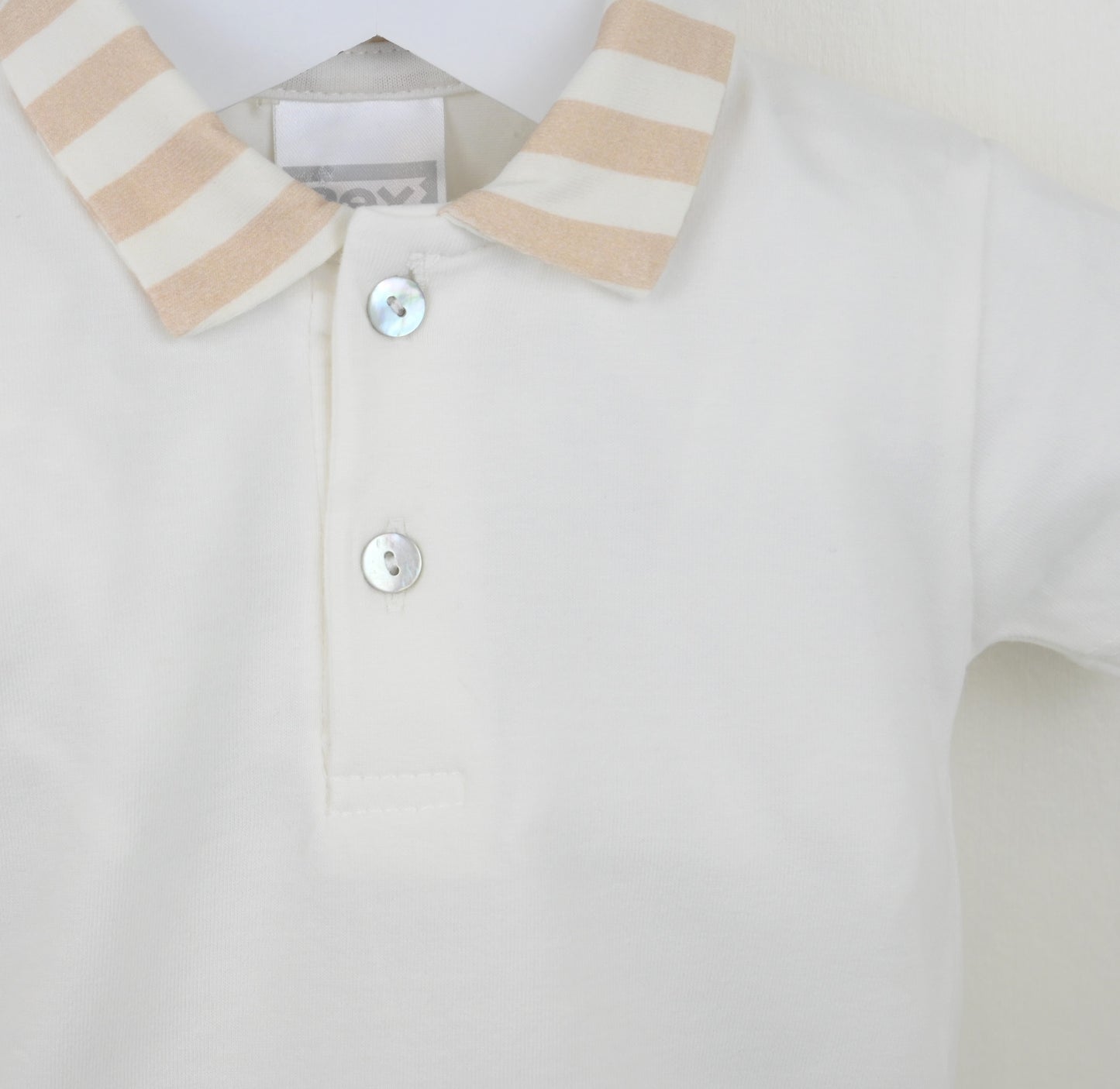 Pex Baby Boys Polo Shirt & Striped Shorts Set – Beige | Newborn to 18–24 Months