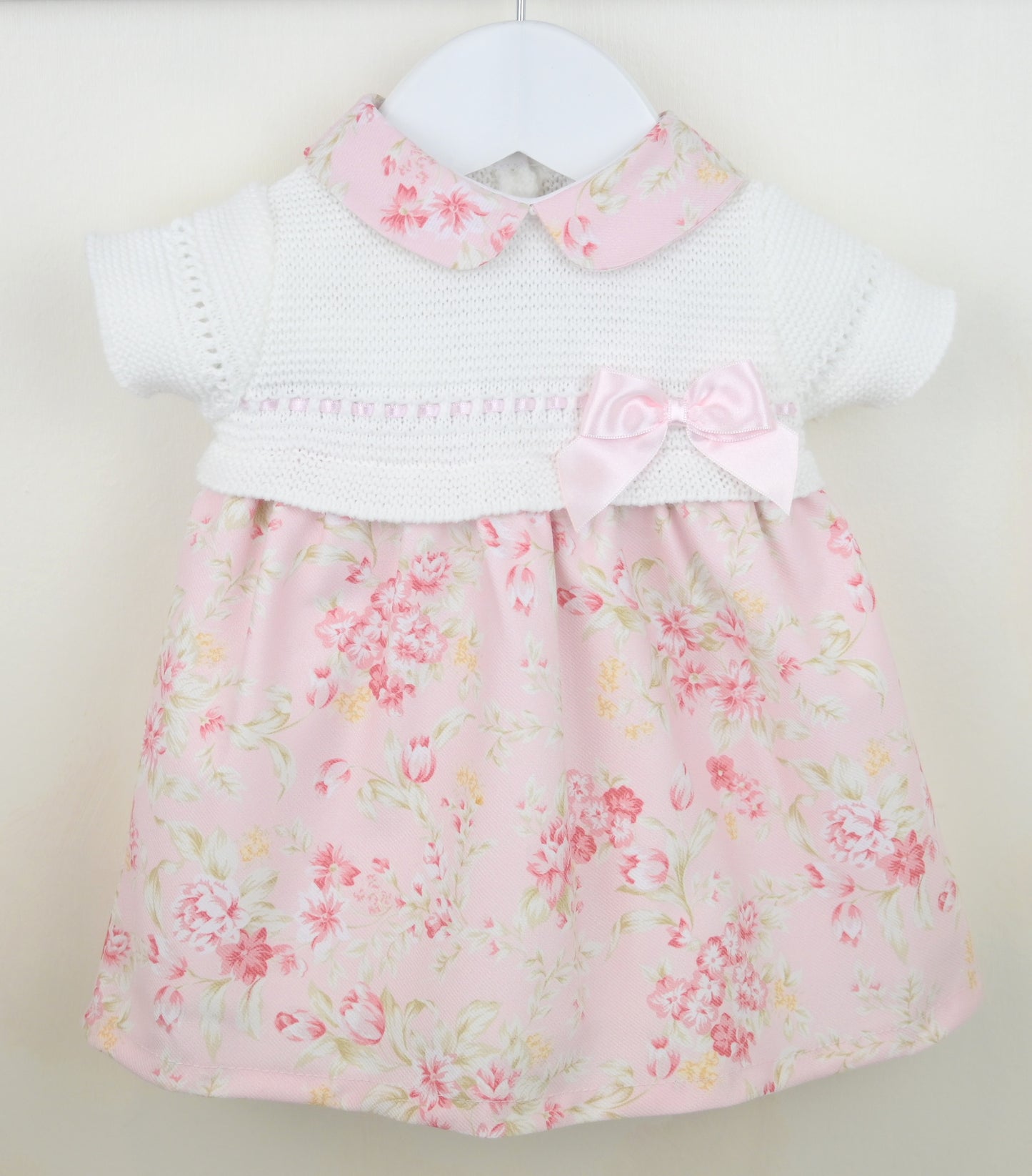 Pex Baby Girls Knitted Floral Dress – Newborn to 18–24 Months