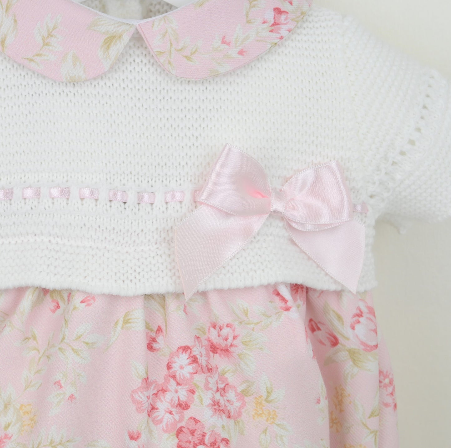 Pex Baby Girls Knitted Floral Romper – Newborn to 18–24 Months