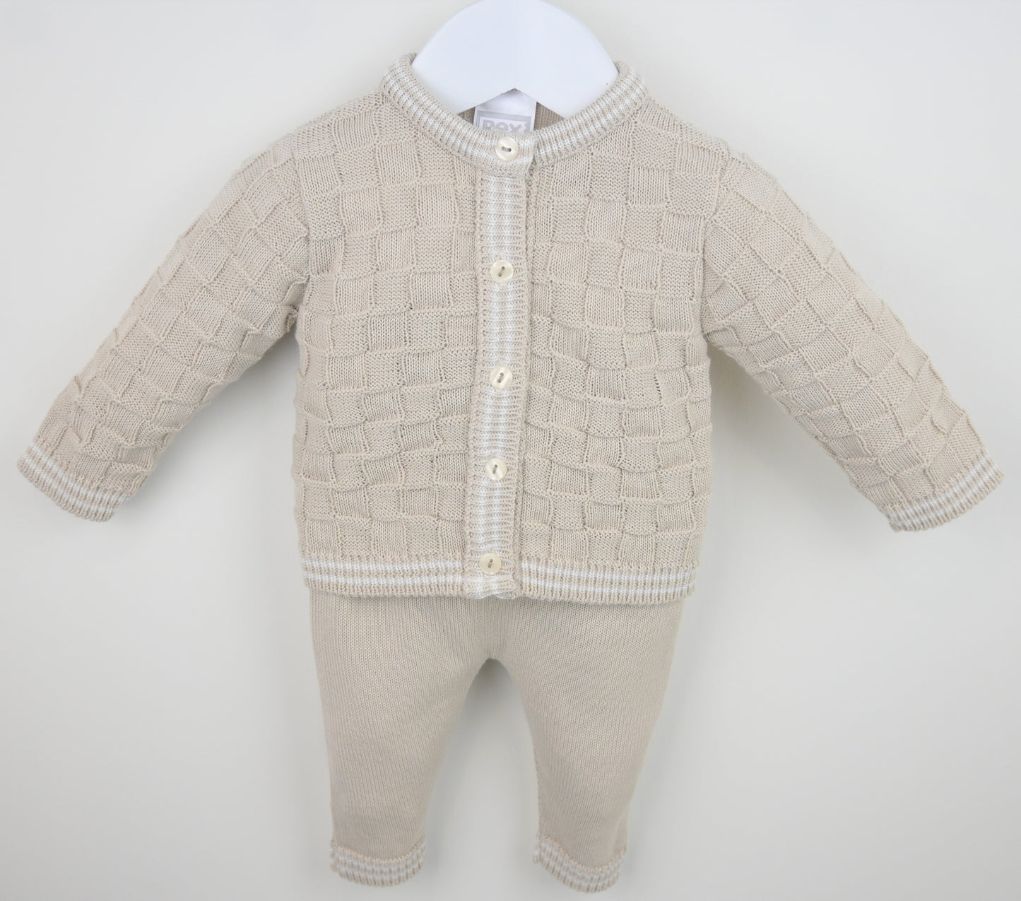 Pex Harry Knitted Baby 3-Piece Set – Natural | Newborn–24 Months