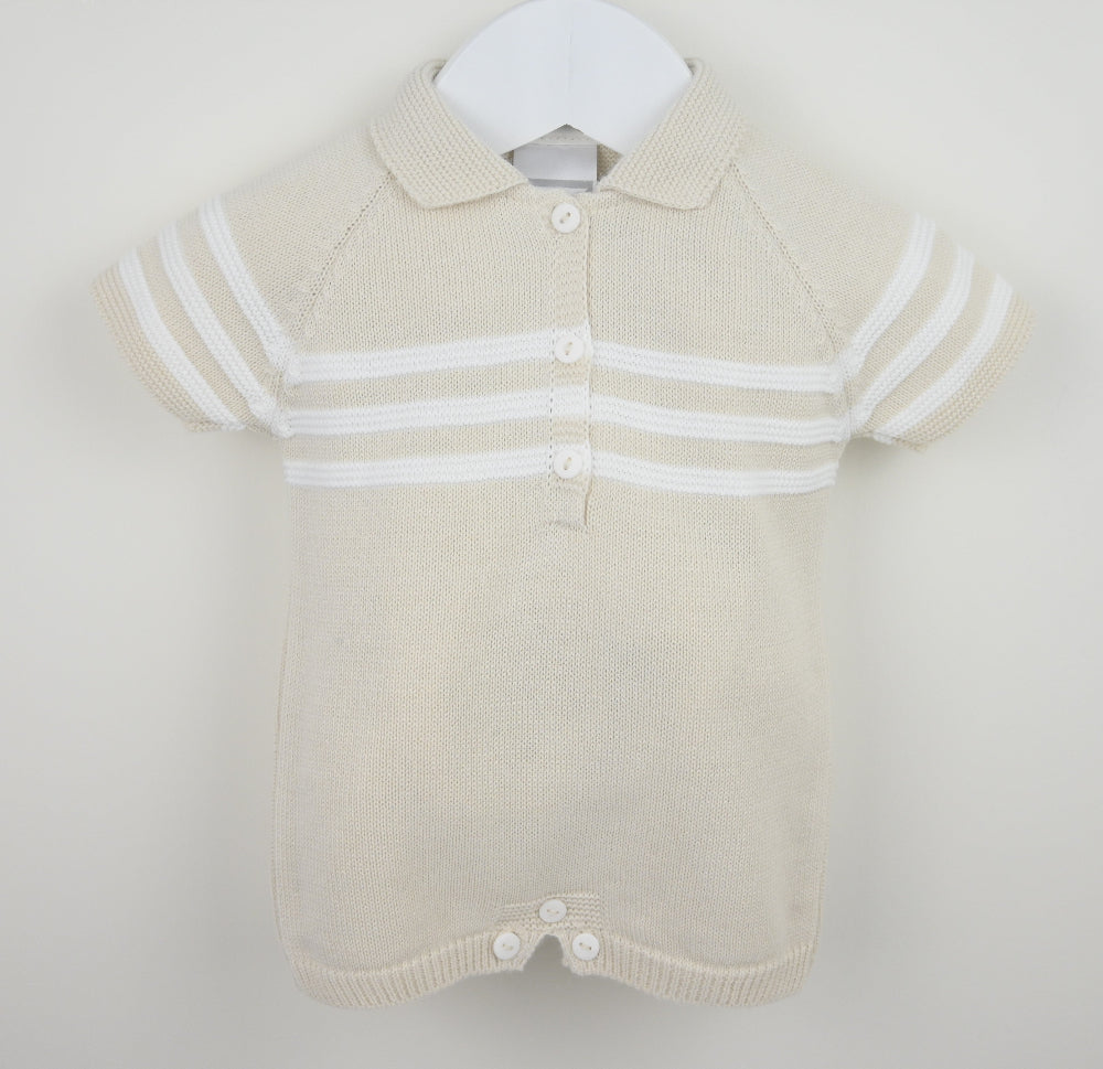 Pex Mateo Knitted Baby Romper – Natural | Newborn–24 Months