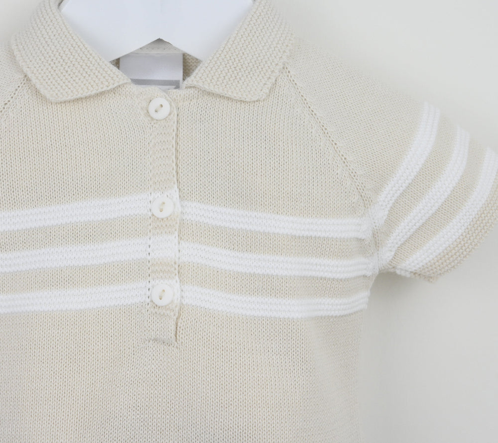 Pex Mateo Knitted Baby Romper – Natural | Newborn–24 Months