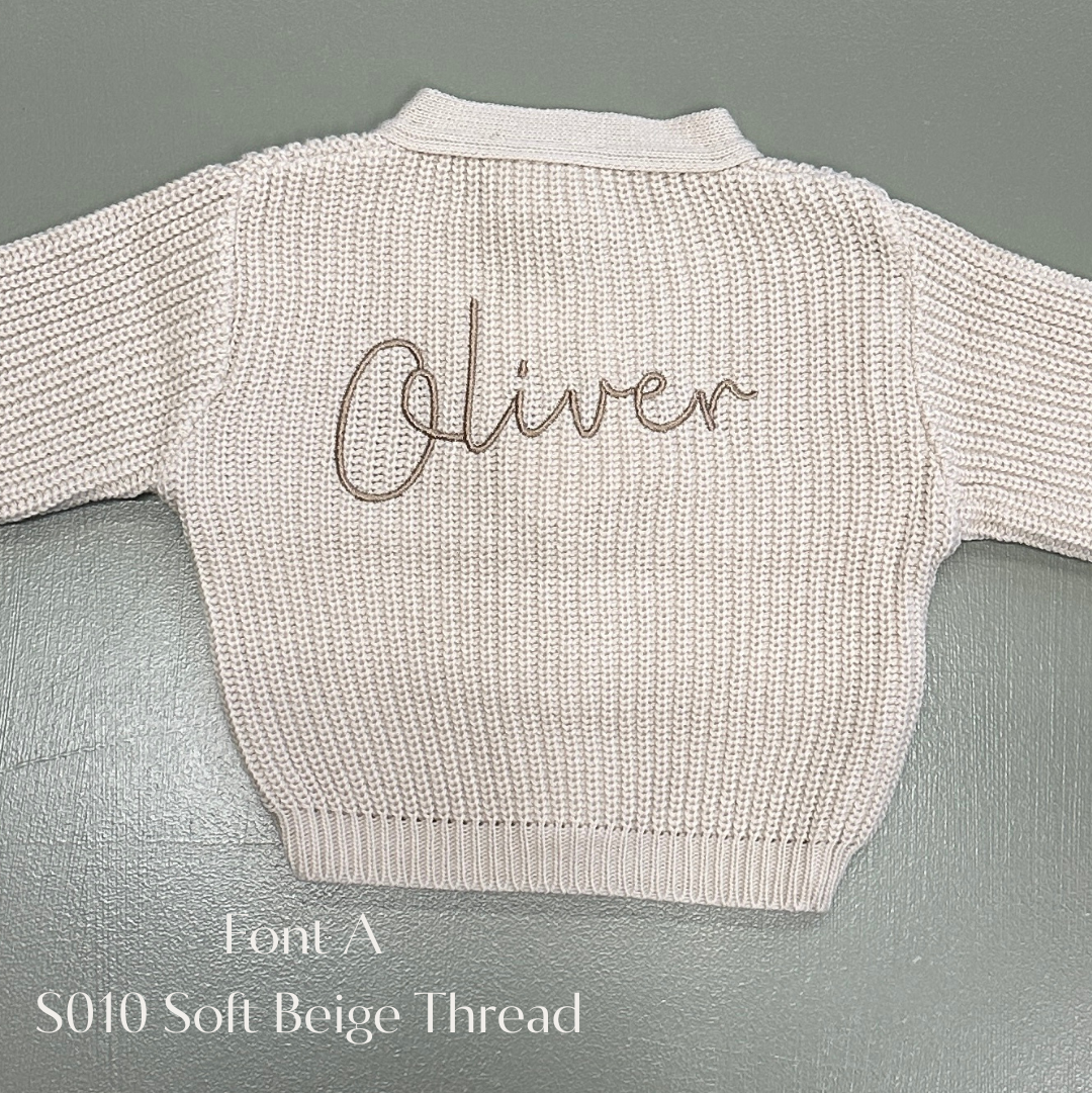 Dandelion Taupe Ribbed Baby Cardigan – Wooden Buttons | Newborn to 18M | Personalised