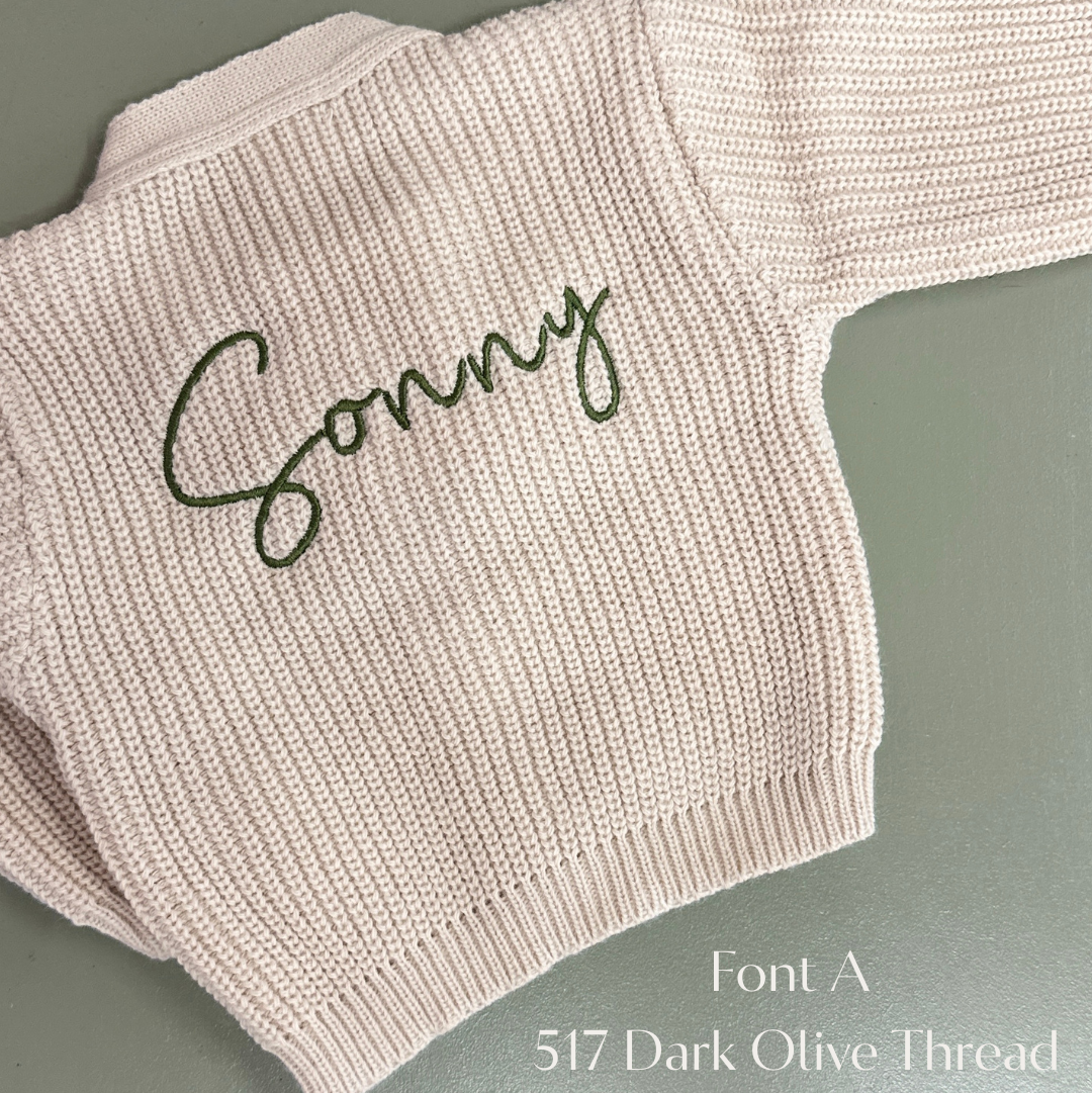 Dandelion Taupe Ribbed Baby Cardigan – Wooden Buttons | Newborn to 18M | Personalised