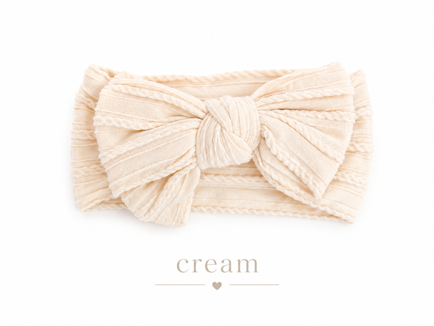 Bow Headband – Cream | Newborn to 3 Years
