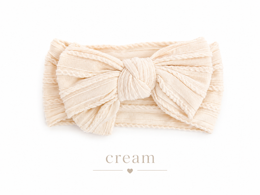 Bow Headband – Cream | Newborn to 3 Years