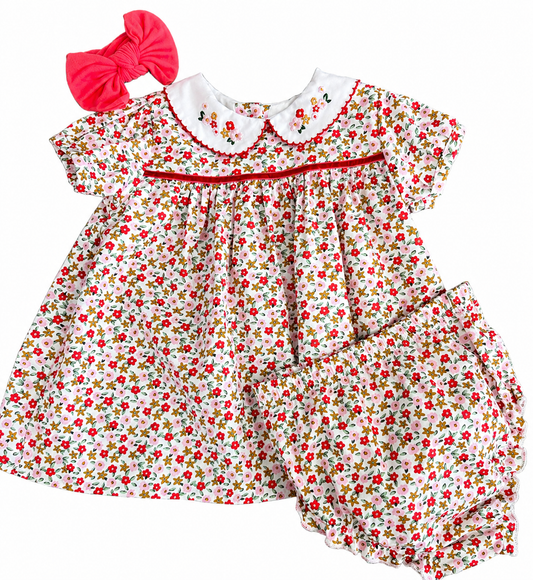 Girls Floral Dress Set with Headband & Knickers | 1–2 Years