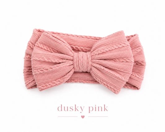 Bow Headband – Dusky Pink | Newborn to 3 Years