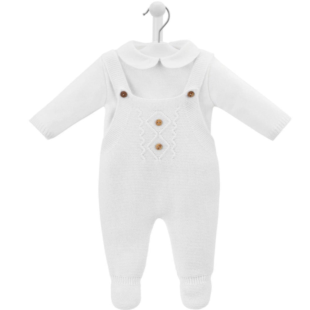  baby knitted dungaree and Peter Pan collar top set by Dandelion