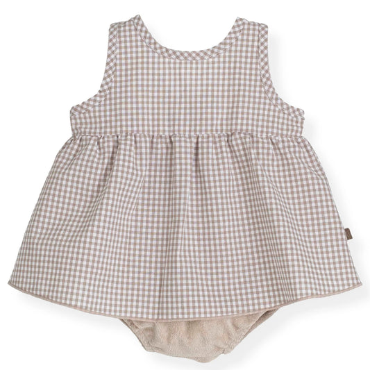 Calamaro Gingham Bow Back Baby Dress & Bloomers | 3 to 36 Months