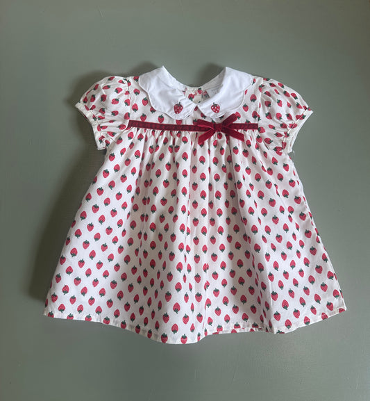 Girls Strawberry Print Dress – 1 to 2 Years