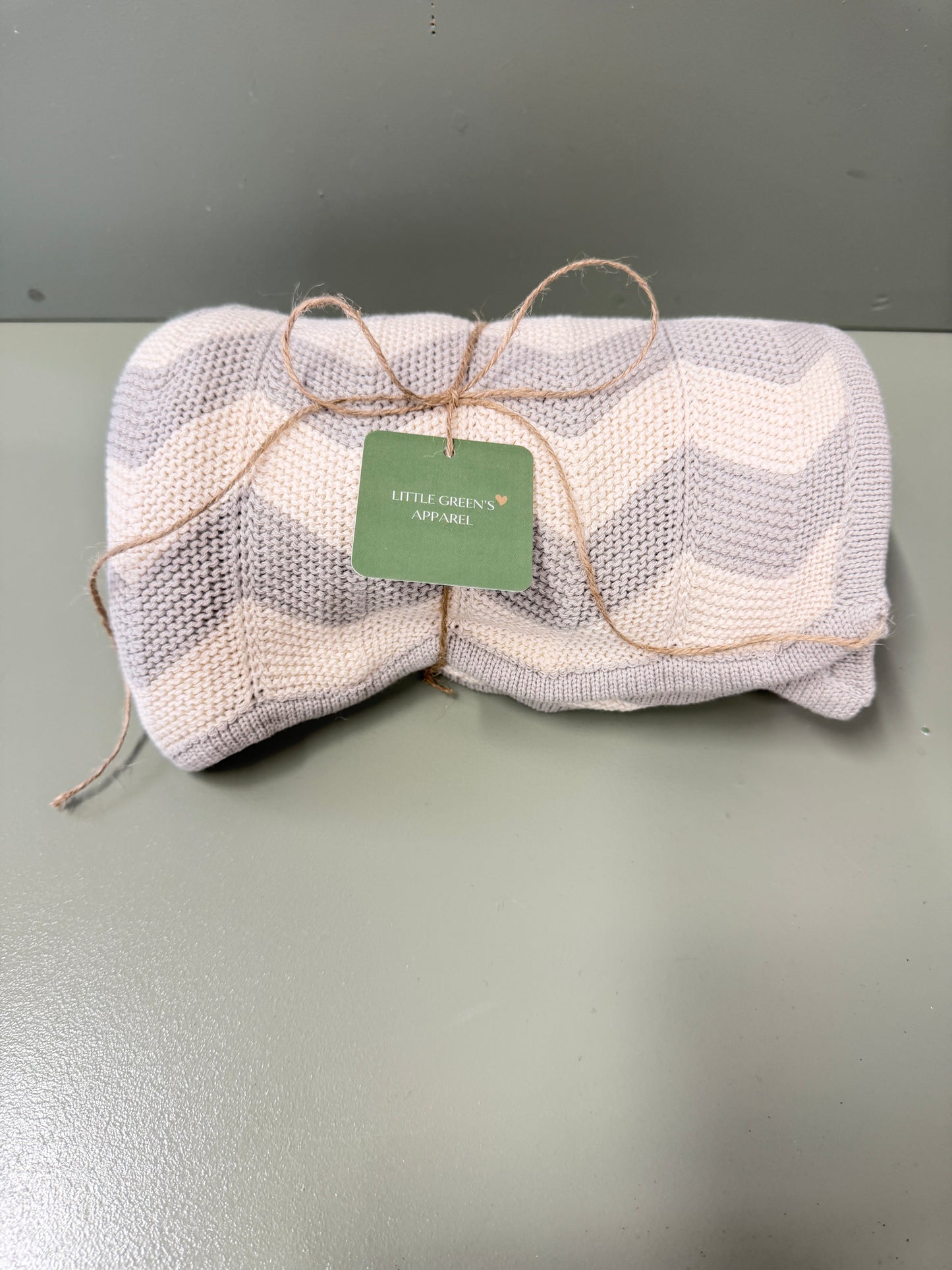 Personalised Zigzag Knit Baby Blanket – 100% Cotton | 95 x 70cm