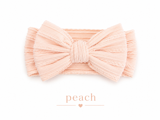 Bow Headband – Peach | Newborn to 3 Years