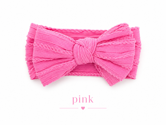 Bow Headband – Pink | Newborn to 3 Years